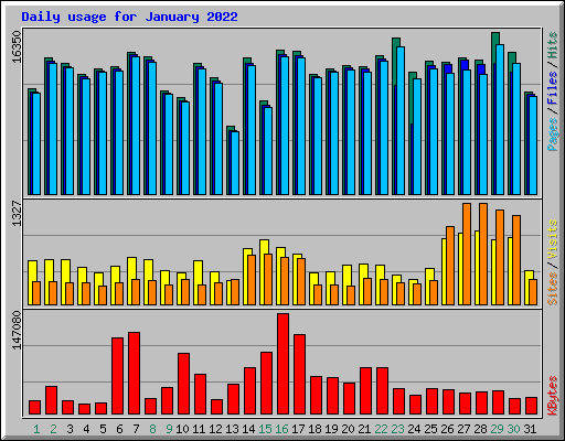 Daily usage for January 2022