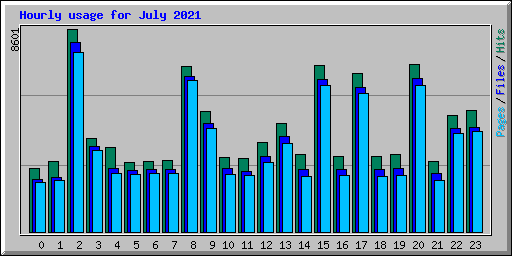 Hourly usage for July 2021